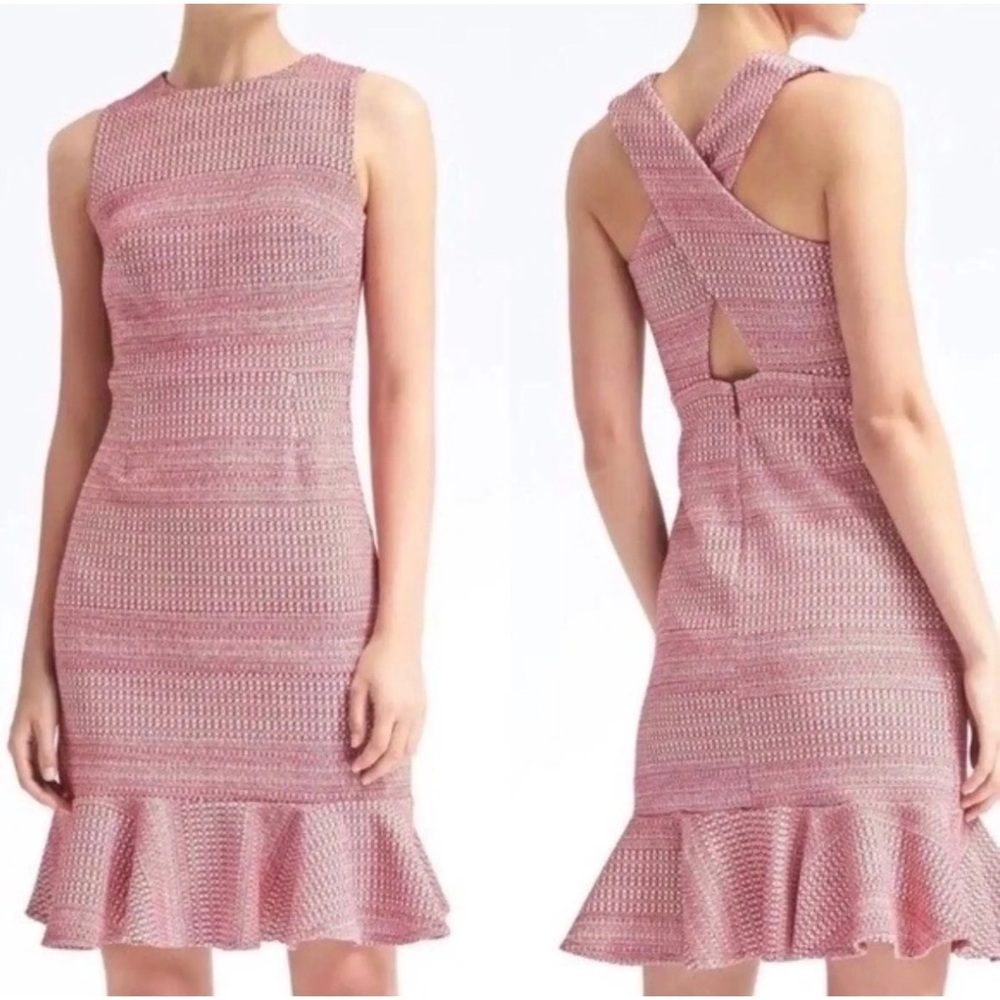 Banana Republic Jacquard-Knit Cross-Back Sheath Dress - Picture 2 of 8